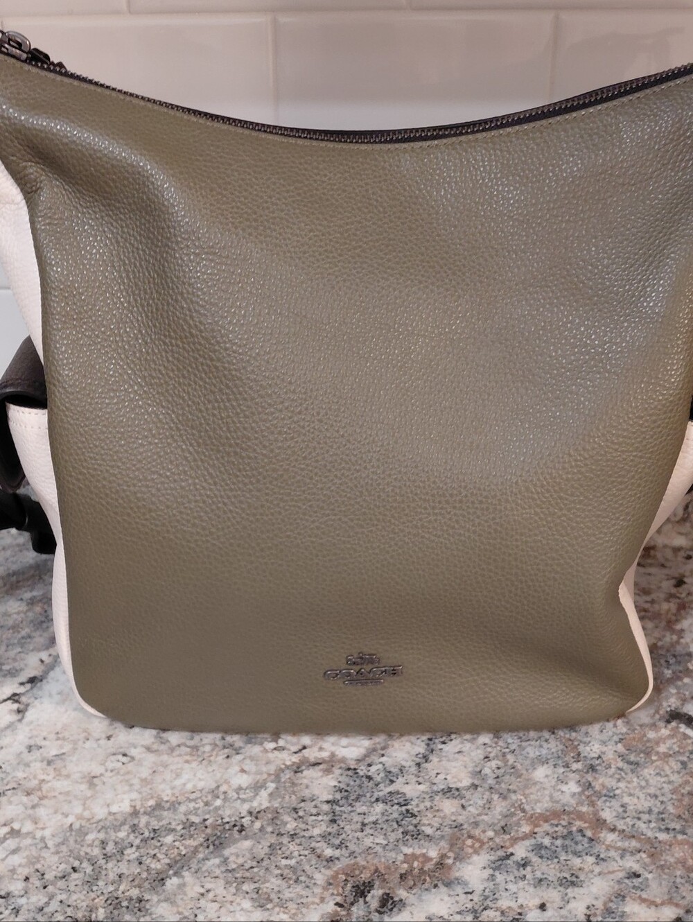 Coach Pennie Olive Cream Leather Shoulder Bag 6154 - Picture 12 of 14